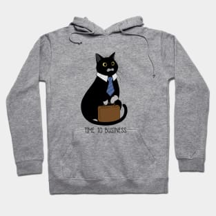 Business Cat Time to Business Hoodie